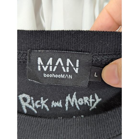 Rick and Morty Drunk in Rick Ship by Boohoo Man Black T-Shirt Size Large - Picture 3 of 5